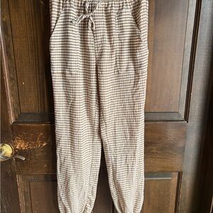 Women's Checkered Pants - Brown